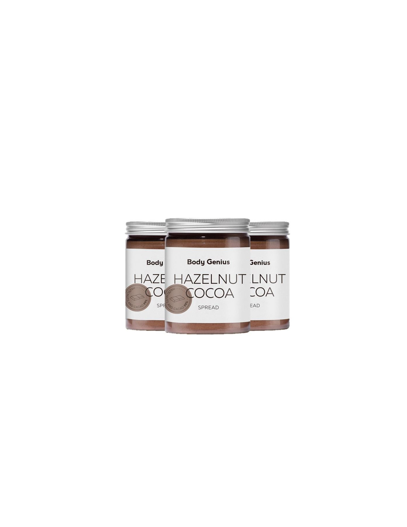 Hazelnut and cocoa spread Trio by Body Genius