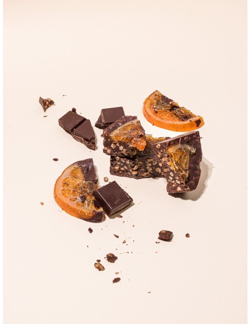 Choco and orange protein nougat
