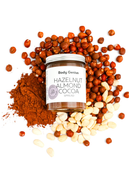 Crema de avellana suavizada con almendras blancas - Comprar online - Body Genius