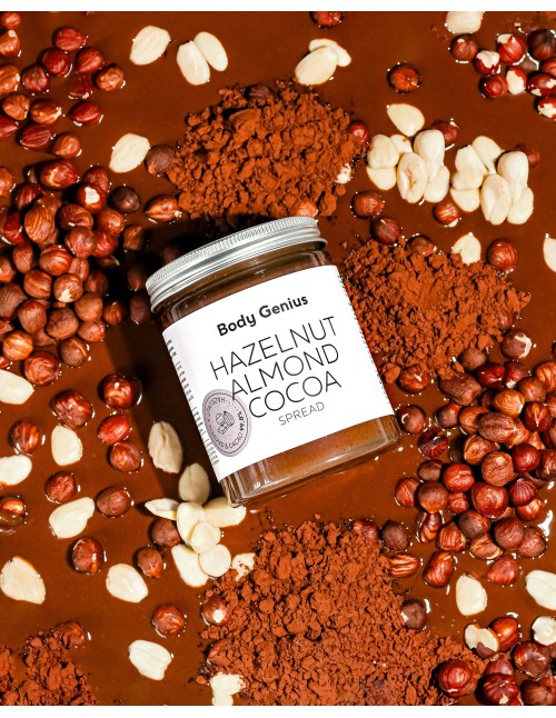 Trio of hazelnut, almond and cocoa creams