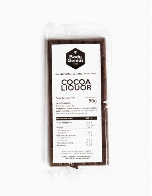 Cocoa liquor 100% bar