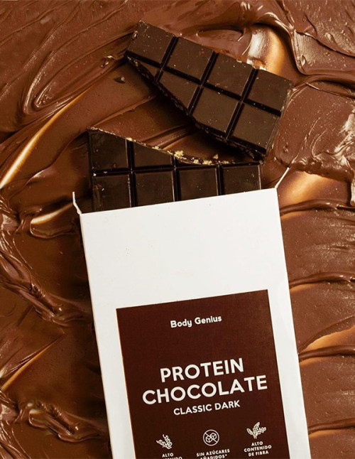 Dark high-protein chocolate