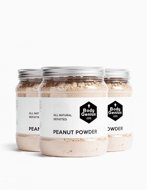 Defatted peanut powder trio
